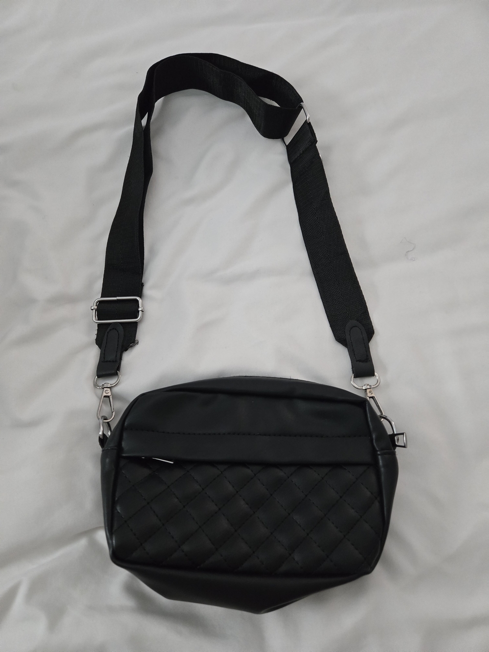 Black Quilted Crossbody Bag - Unbranded